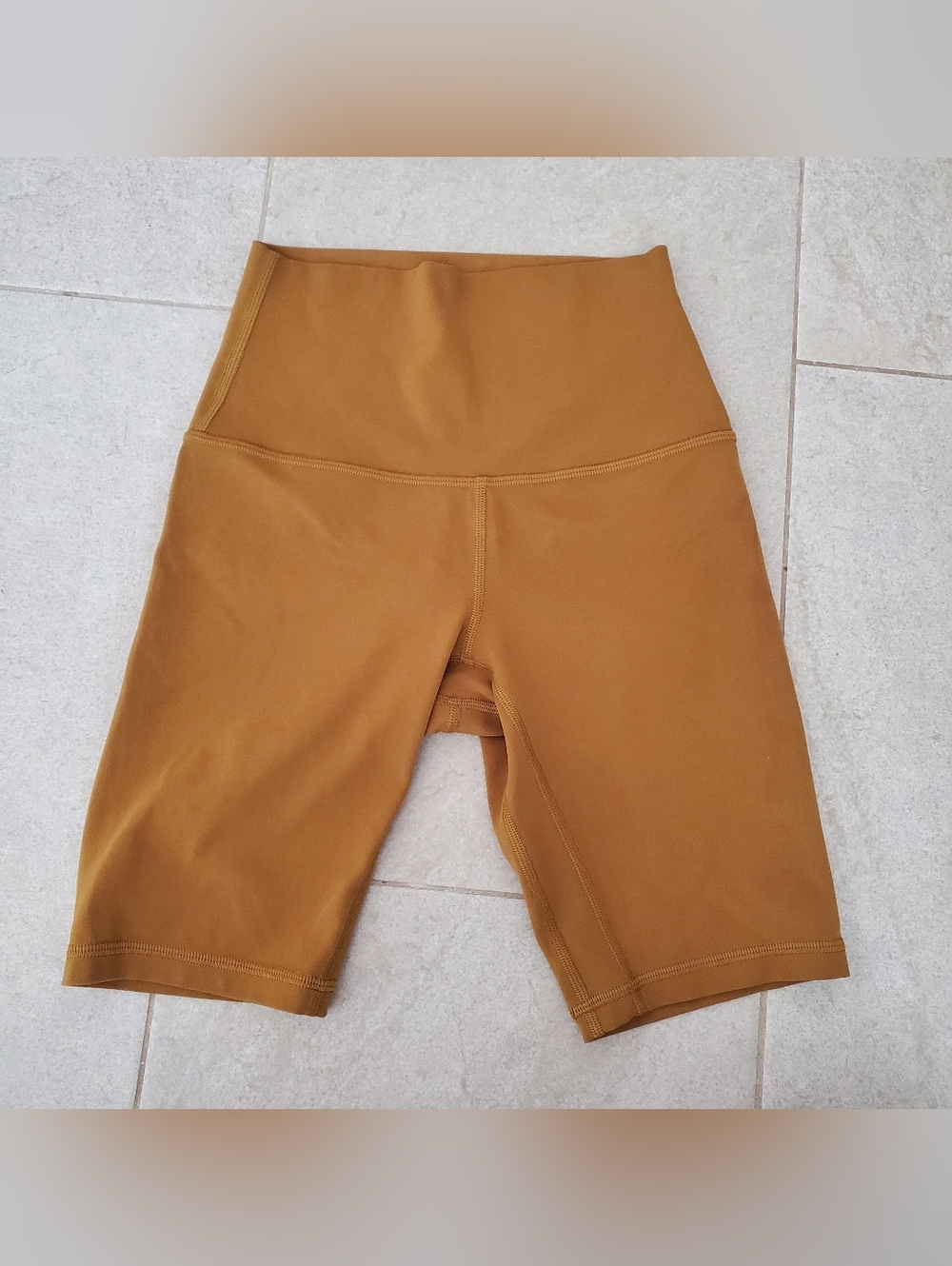 LULULEMON High Rise Align Shorts 8” Biker Gold Spice Minimalist Size 2